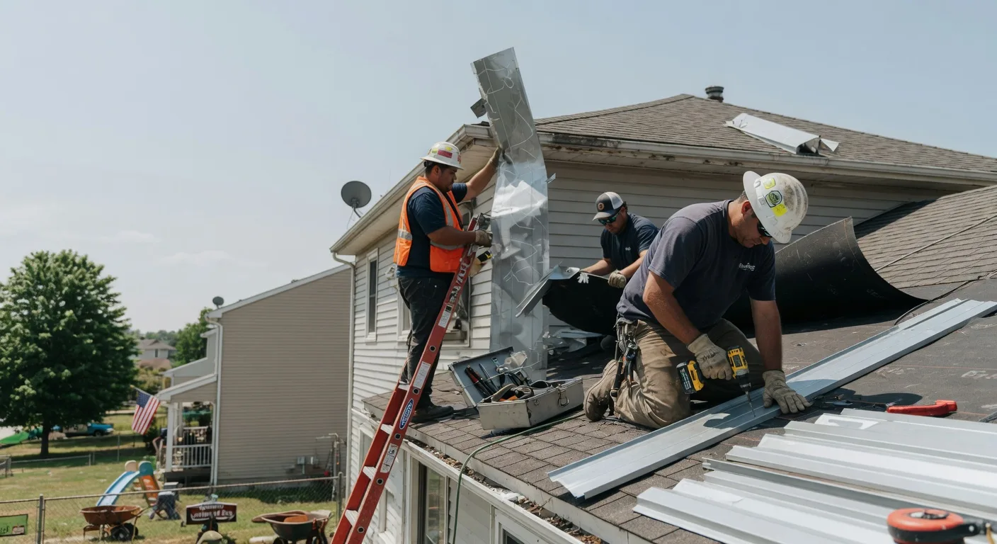 Storm Damage Metal Roof Repair in West Mineral, KS